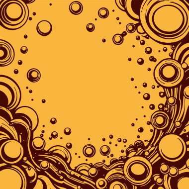 Artistik arka plan sanatı için sıvı girdaplar ve kabarcıklar. Su kabarcıkları ile süsleme.