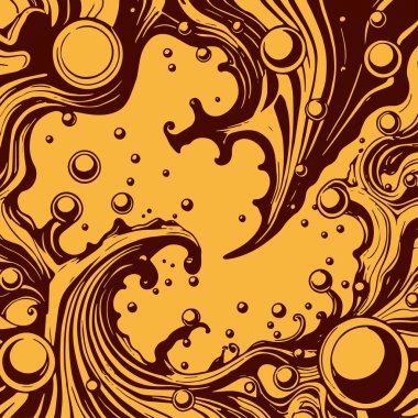 Artistik arka plan sanatı için sıvı girdaplar ve kabarcıklar. Su kabarcıkları ile süsleme.