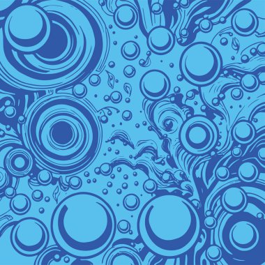 Artistik arka plan sanatı için sıvı girdaplar ve kabarcıklar. Su kabarcıkları ile süsleme.