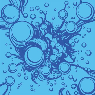 Artistik arka plan sanatı için sıvı girdaplar ve kabarcıklar. Su kabarcıkları ile süsleme.