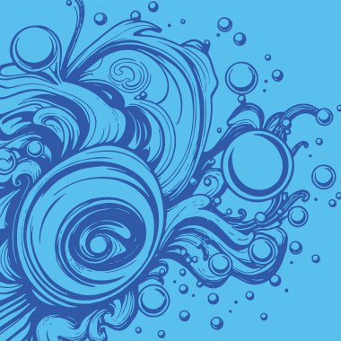 Artistik arka plan sanatı için sıvı girdaplar ve kabarcıklar. Su kabarcıkları ile süsleme.