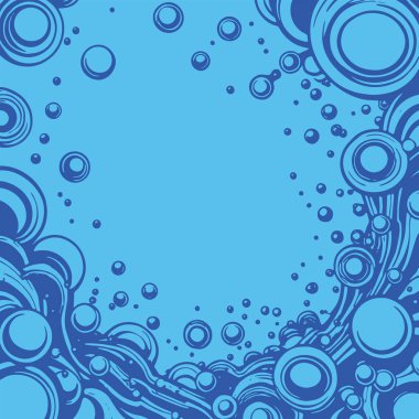 Artistik arka plan sanatı için sıvı girdaplar ve kabarcıklar. Su kabarcıkları ile süsleme.