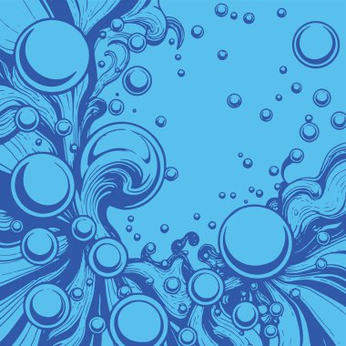 Artistik arka plan sanatı için sıvı girdaplar ve kabarcıklar. Su kabarcıkları ile süsleme.