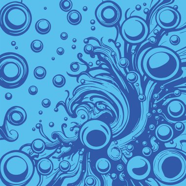 Artistik arka plan sanatı için sıvı girdaplar ve kabarcıklar. Su kabarcıkları ile süsleme.