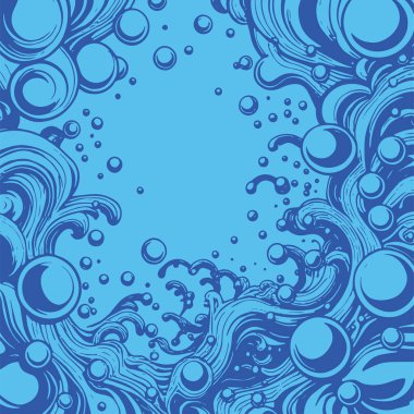 Artistik arka plan sanatı için sıvı girdaplar ve kabarcıklar. Su kabarcıkları ile süsleme.