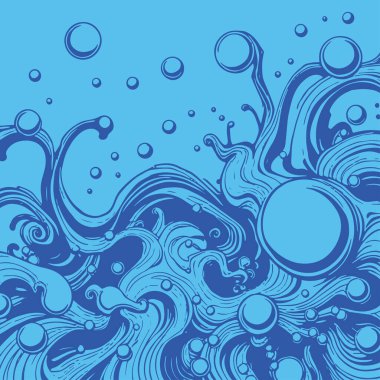 Artistik arka plan sanatı için sıvı girdaplar ve kabarcıklar. Su kabarcıkları ile süsleme.