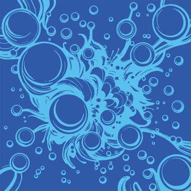 Artistik arka plan sanatı için sıvı girdaplar ve kabarcıklar. Su kabarcıkları ile süsleme.