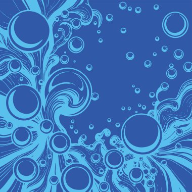 Artistik arka plan sanatı için sıvı girdaplar ve kabarcıklar. Su kabarcıkları ile süsleme.