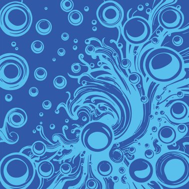 Artistik arka plan sanatı için sıvı girdaplar ve kabarcıklar. Su kabarcıkları ile süsleme.