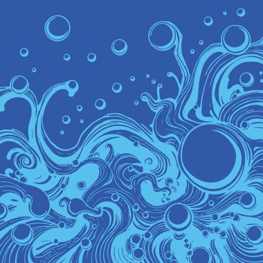 Artistik arka plan sanatı için sıvı girdaplar ve kabarcıklar. Su kabarcıkları ile süsleme.