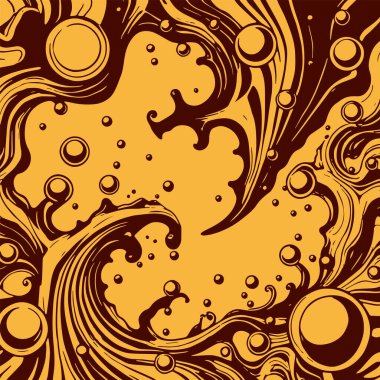 Artistik arka plan sanatı için sıvı girdaplar ve kabarcıklar. Su kabarcıkları ile süsleme.