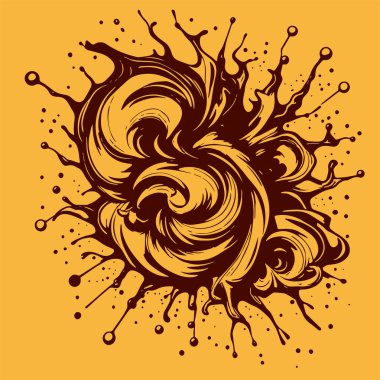 Sıvı veya mürekkep sıçramalarının soyut arkaplanı. Sıvı sıçrama arkaplan sanatı.