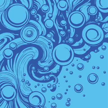 Artistik arka plan sanatı için sıvı girdaplar ve kabarcıklar. Su kabarcıkları ile süsleme.