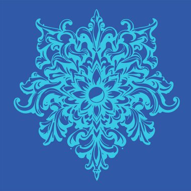 Dekoratif çiçek ve yapraklar işlemeli arka plan çizimi. Dekoratif çiçeklerin ve kıvrımların arkaplan sanatı.