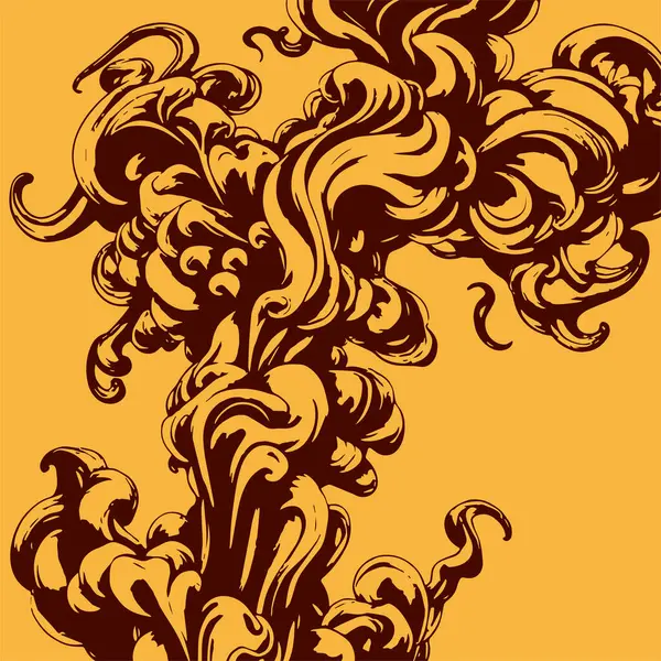 Girdap akış çizgileri olan soyut bir arkaplan. Duman arkaplan sanatının sanatsal akış vuruşları