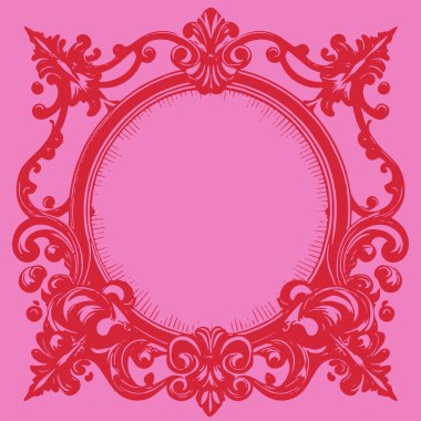 Dekoratif çiçek ve yaprak kıvrımları kabartma çerçeve çizimi. Dekoratif çiçek ve kıvrımların sınır veya arkaplan sanatı oyulmuş süslemeler.