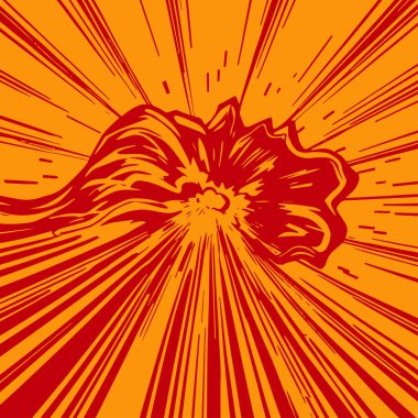 Pop sanat veya retro temalı illüstrasyon için hareket çizgisi arkaplan illüstrasyonu.