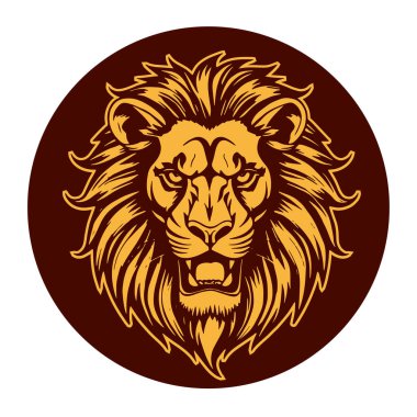 Tek Renkli Aslan Portresi Vahşi ve Güçlü Vahşi Yaşam Vahşi Yaşam İlgili logo için Yakın plan