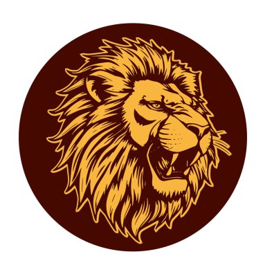 Tek Renkli Aslan Portresi Vahşi ve Güçlü Vahşi Yaşam Vahşi Yaşam İlgili logo için Yakın plan