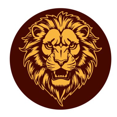 Tek Renkli Aslan Portresi Vahşi ve Güçlü Vahşi Yaşam Vahşi Yaşam İlgili logo için Yakın plan