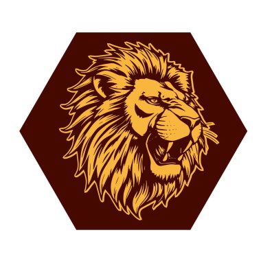 Tek Renkli Aslan Portresi Vahşi ve Güçlü Vahşi Yaşam Vahşi Yaşam İlgili logo için Yakın plan