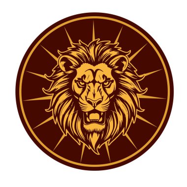 Tek Renkli Aslan Portresi Vahşi ve Güçlü Vahşi Yaşam Vahşi Yaşam İlgili logo için Yakın plan
