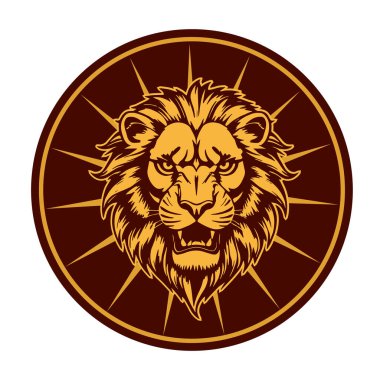 Tek Renkli Aslan Portresi Vahşi ve Güçlü Vahşi Yaşam Vahşi Yaşam İlgili logo için Yakın plan