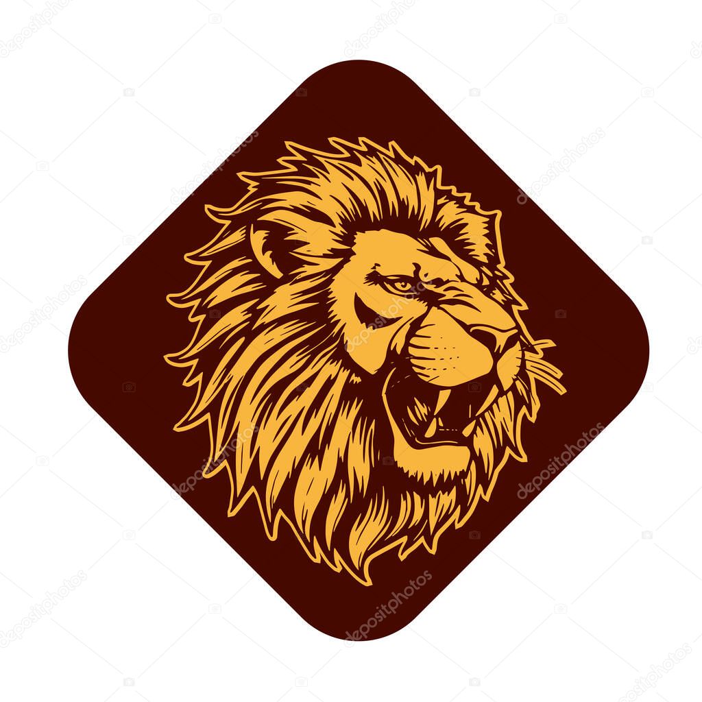 Monochrome Lion Portrait  Fierce and Powerful Wildlife Close-Up suited for wildlife related logo