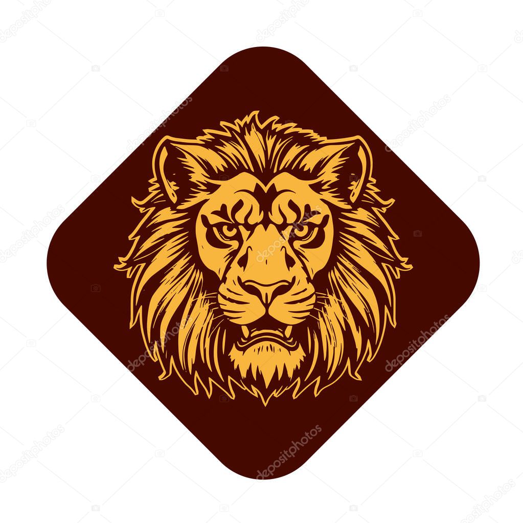 Monochrome Lion Portrait  Fierce and Powerful Wildlife Close-Up suited for wildlife related logo