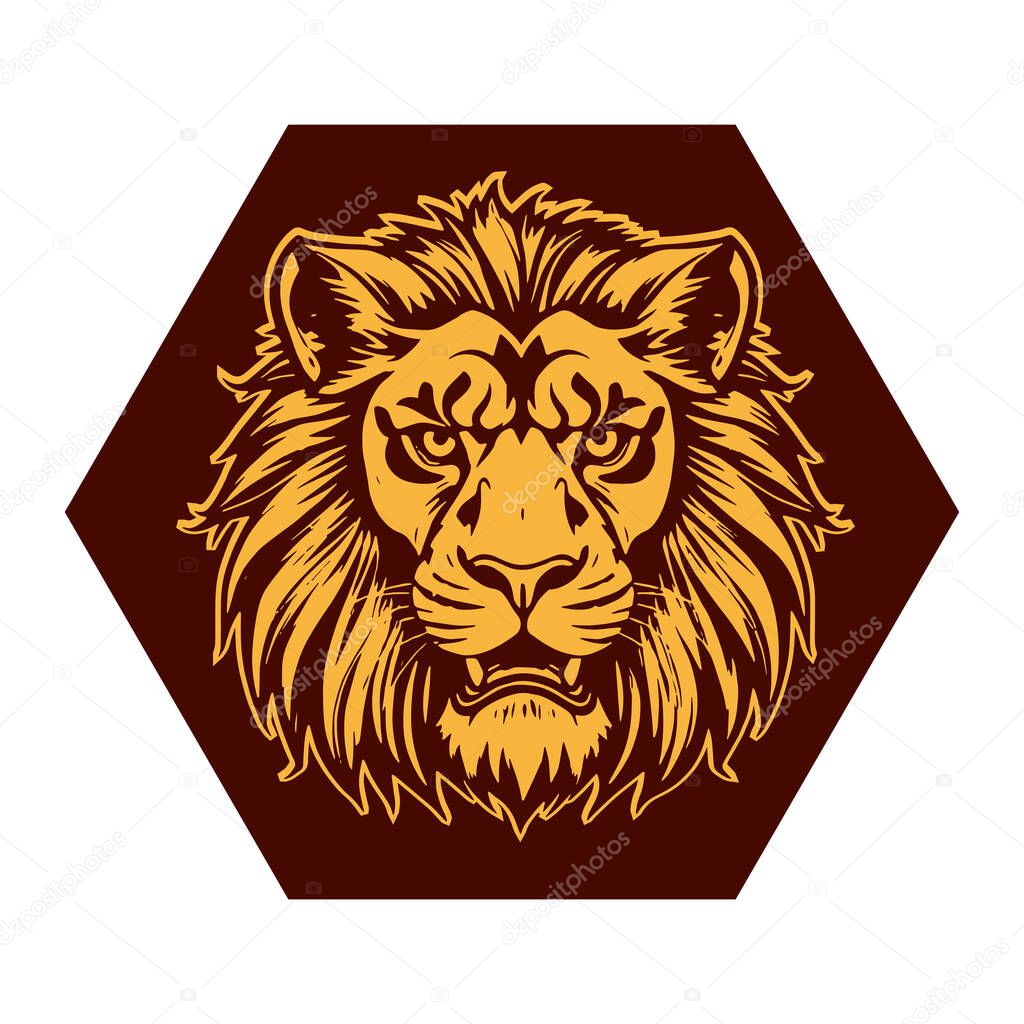 Monochrome Lion Portrait  Fierce and Powerful Wildlife Close-Up suited for wildlife related logo