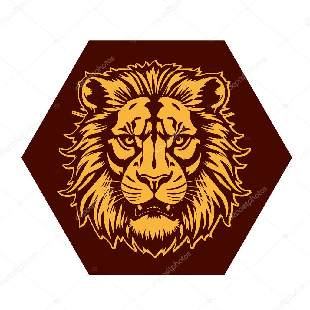 Monochrome Lion Portrait  Fierce and Powerful Wildlife Close-Up suited for wildlife related logo