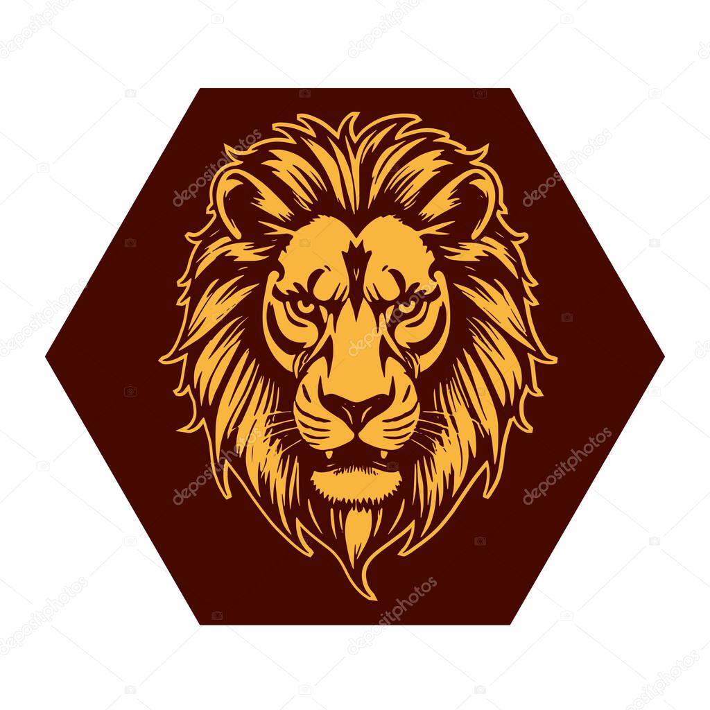 Monochrome Lion Portrait  Fierce and Powerful Wildlife Close-Up suited for wildlife related logo