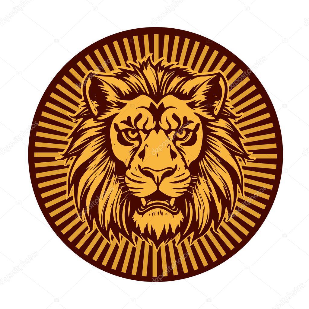 Monochrome Lion Portrait  Fierce and Powerful Wildlife Close-Up suited for wildlife related logo