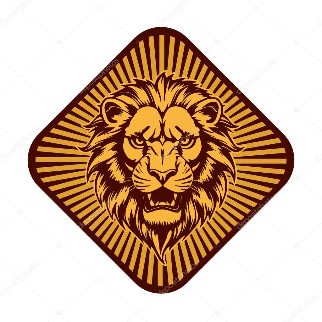Monochrome Lion Portrait  Fierce and Powerful Wildlife Close-Up suited for wildlife related logo