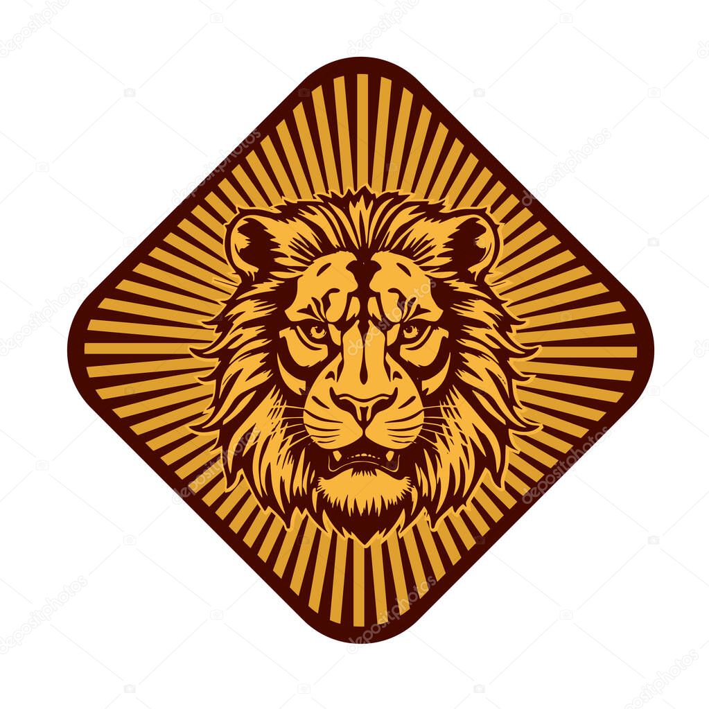 Monochrome Lion Portrait  Fierce and Powerful Wildlife Close-Up suited for wildlife related logo