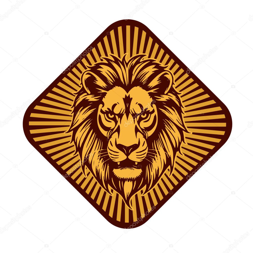 Monochrome Lion Portrait  Fierce and Powerful Wildlife Close-Up suited for wildlife related logo