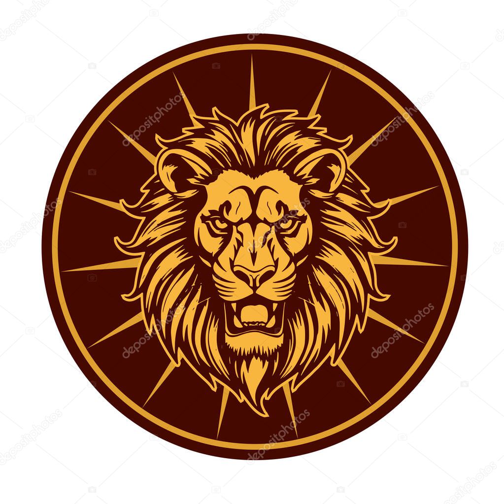 Monochrome Lion Portrait  Fierce and Powerful Wildlife Close-Up suited for wildlife related logo