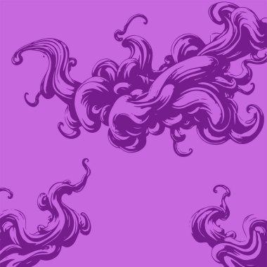 Girdap akış çizgileri olan soyut bir arkaplan. Duman arkaplan sanatının sanatsal akış vuruşları