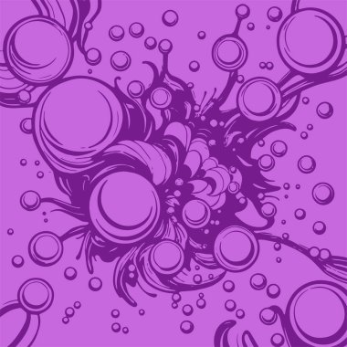 Artistik arka plan sanatı için sıvı girdaplar ve kabarcıklar. Su kabarcıkları ile süsleme.