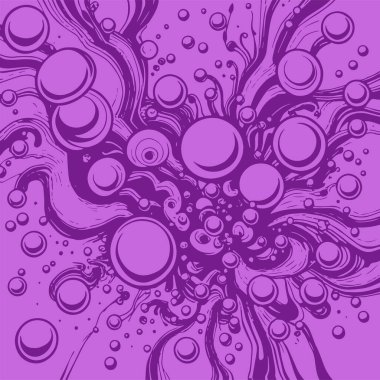 Artistik arka plan sanatı için sıvı girdaplar ve kabarcıklar. Su kabarcıkları ile süsleme.