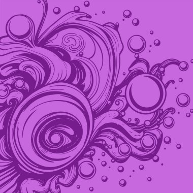 Artistik arka plan sanatı için sıvı girdaplar ve kabarcıklar. Su kabarcıkları ile süsleme.