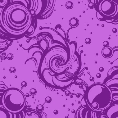 Artistik arka plan sanatı için sıvı girdaplar ve kabarcıklar. Su kabarcıkları ile süsleme.