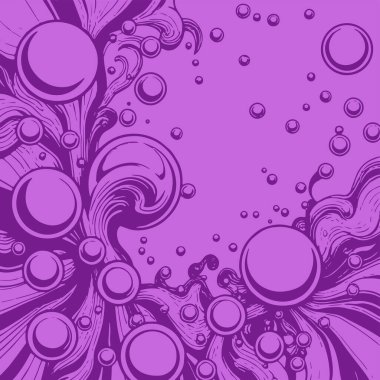 Artistik arka plan sanatı için sıvı girdaplar ve kabarcıklar. Su kabarcıkları ile süsleme.