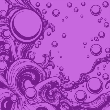 Artistik arka plan sanatı için sıvı girdaplar ve kabarcıklar. Su kabarcıkları ile süsleme.