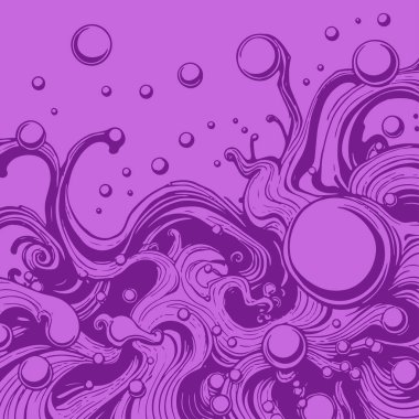 Artistik arka plan sanatı için sıvı girdaplar ve kabarcıklar. Su kabarcıkları ile süsleme.