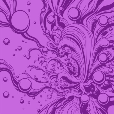 Artistik arka plan sanatı için sıvı girdaplar ve kabarcıklar. Su kabarcıkları ile süsleme.