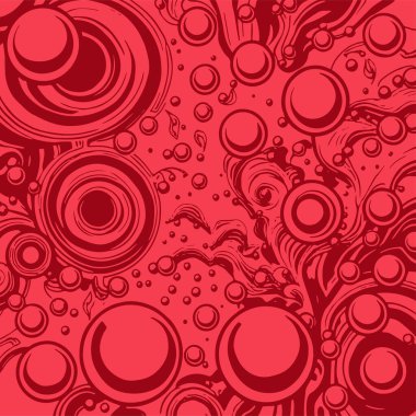 Artistik arka plan sanatı için sıvı girdaplar ve kabarcıklar. Su kabarcıkları ile süsleme.