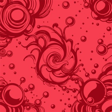 Artistik arka plan sanatı için sıvı girdaplar ve kabarcıklar. Su kabarcıkları ile süsleme.