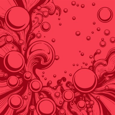 Artistik arka plan sanatı için sıvı girdaplar ve kabarcıklar. Su kabarcıkları ile süsleme.