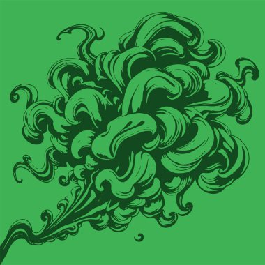 Girdap akış çizgileri olan soyut bir arkaplan. Duman arkaplan sanatının sanatsal akış vuruşları